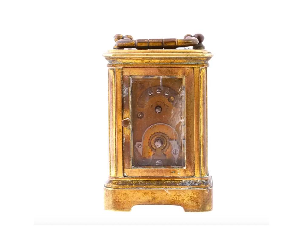 Antique French Leroy Gilt Bronze Miniature Carriage Clock For Sale 1