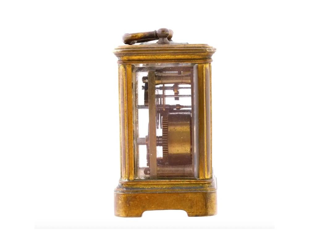 Antique French Leroy Gilt Bronze Miniature Carriage Clock 2
