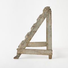 Antique French Library Ladder, 19th Century, Original Paint