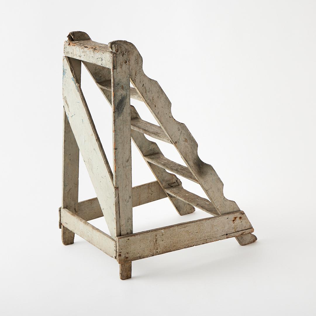 Stile provenzale Antique French Library Ladder, XIX secolo, vernice originale in vendita
