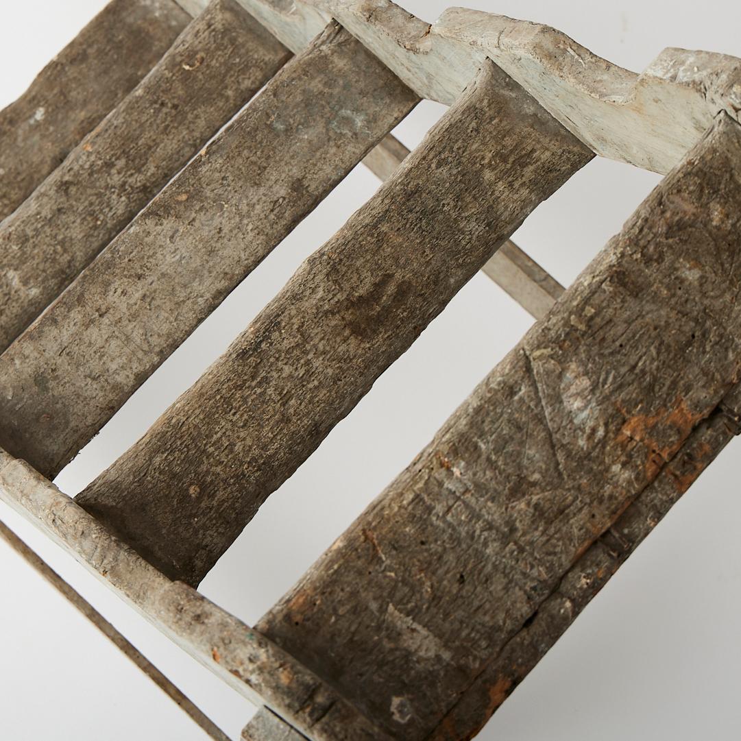 Legno Antique French Library Ladder, XIX secolo, vernice originale in vendita
