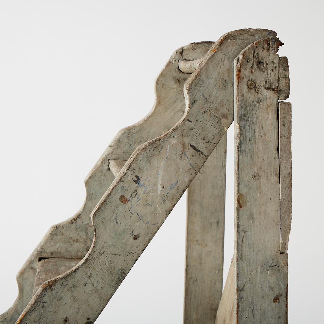 Antique French Library Ladder, XIX secolo, vernice originale in vendita 1