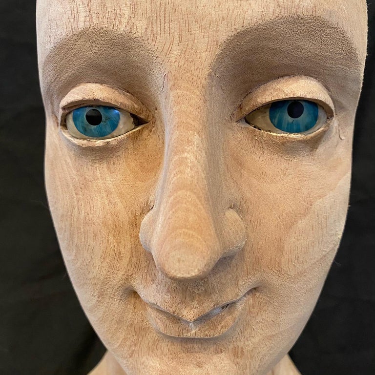 Antique French Life Size Reticulated Solid Wood Artist's Mannequin