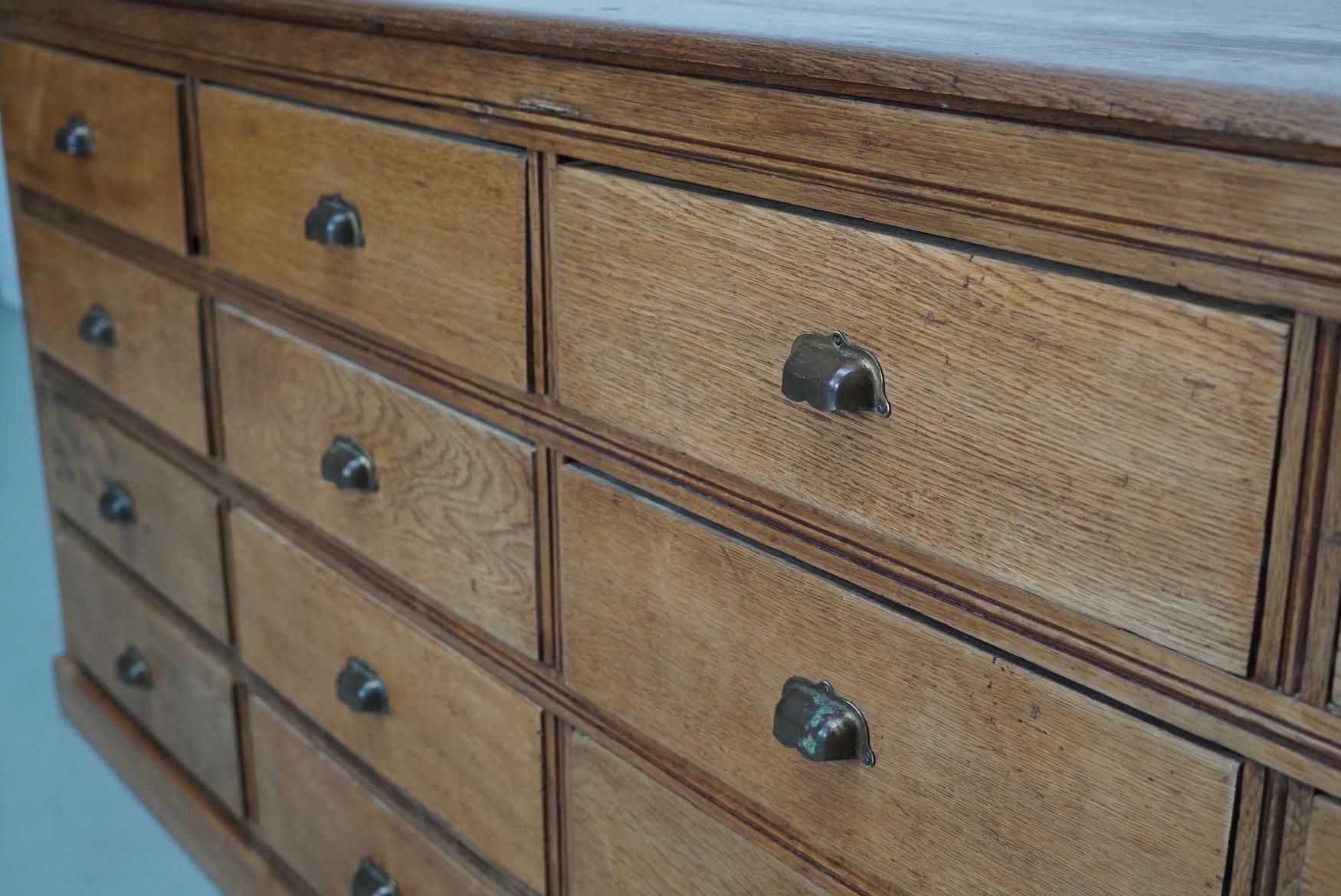 Antique French Light Oak Apothecary / Filing Cabinet, 1920/30s 6