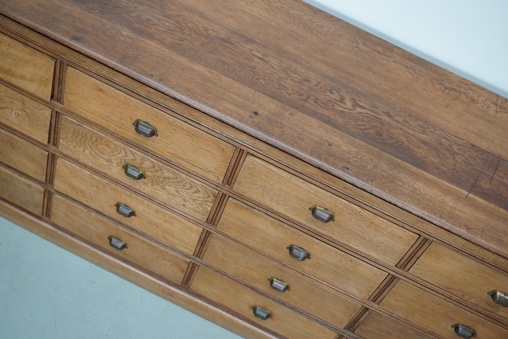 Antique French Light Oak Apothecary / Filing Cabinet, 1920/30s 8
