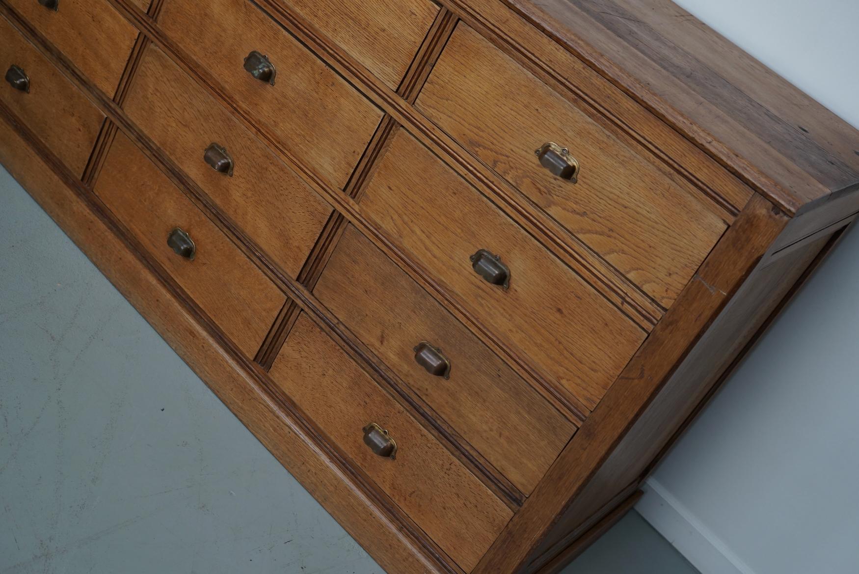 Antique French Light Oak Apothecary / Filing Cabinet, 1920/30s 11