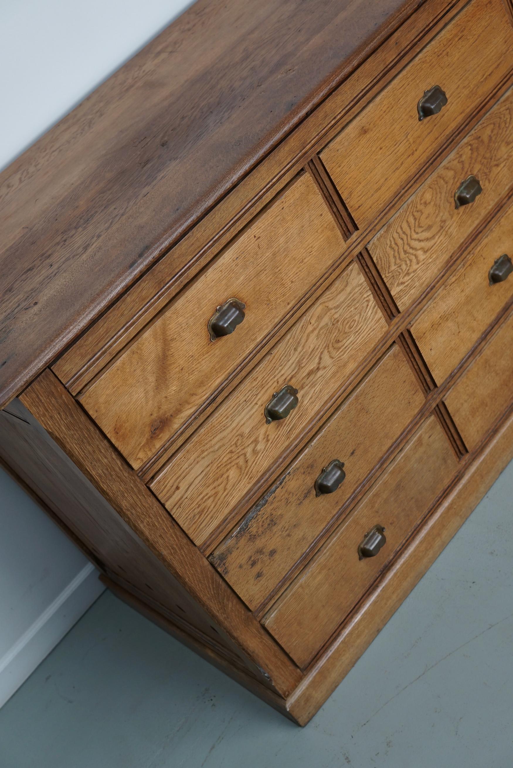 Antique French Light Oak Apothecary / Filing Cabinet, 1920/30s In Good Condition In Nijmegen, NL