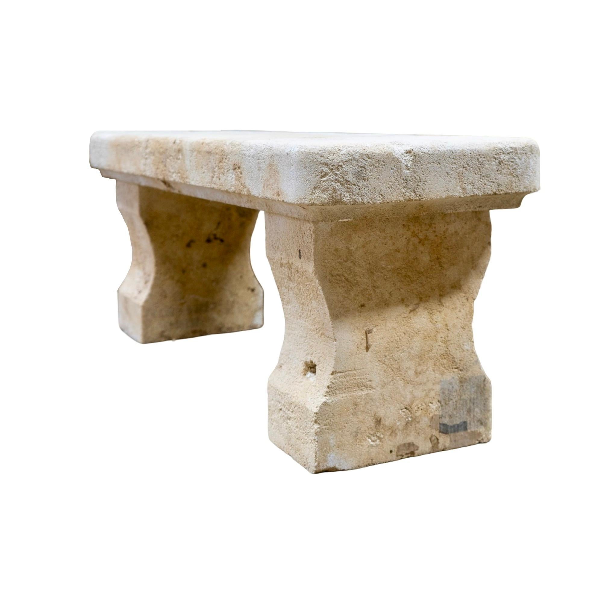 18th Century and Earlier Antique French Limestone Bench For Sale