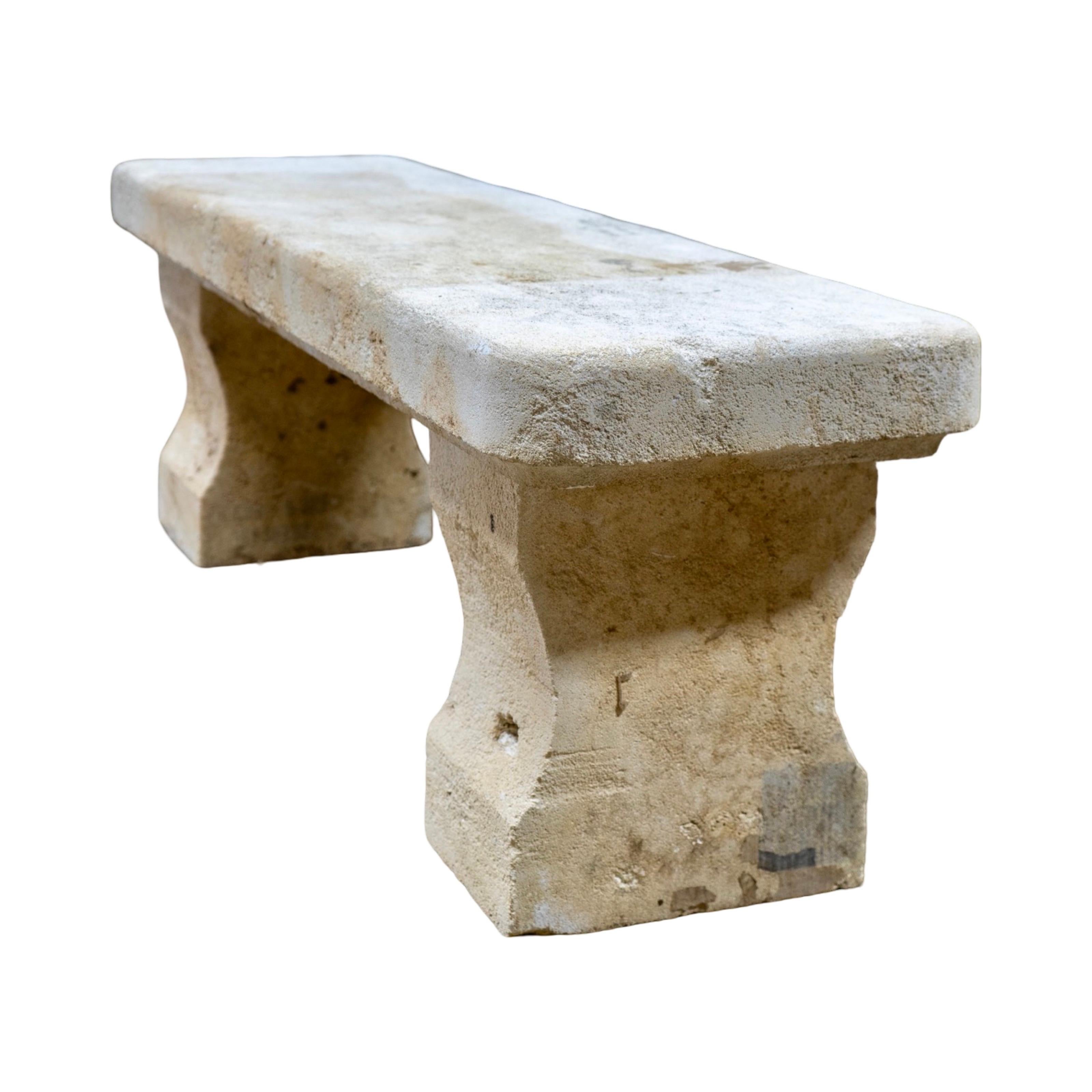 Antique French Limestone Bench For Sale 1