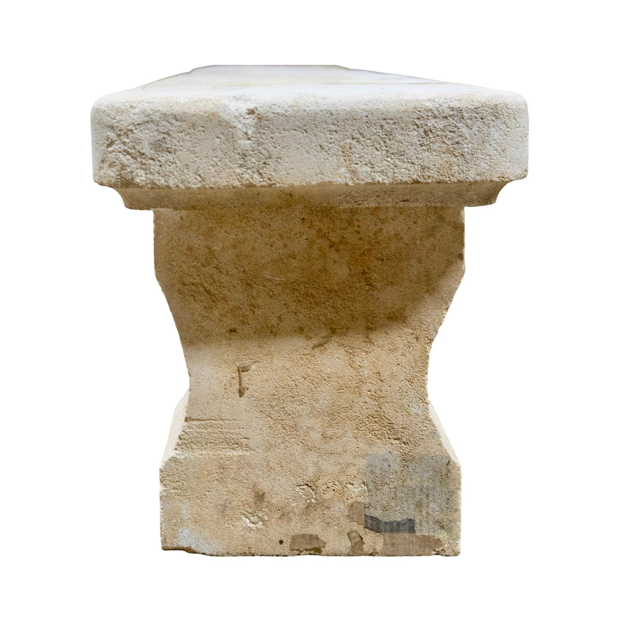 Antique French Limestone Bench For Sale 2