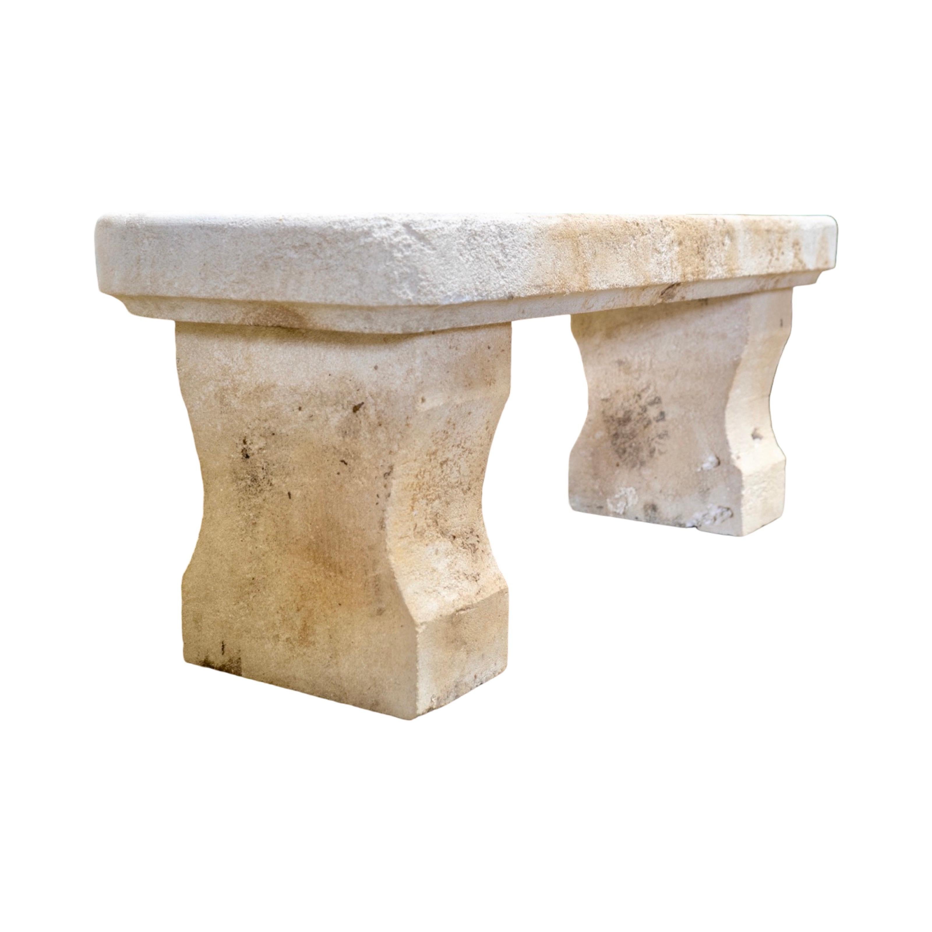 Antique French Limestone Bench For Sale 3