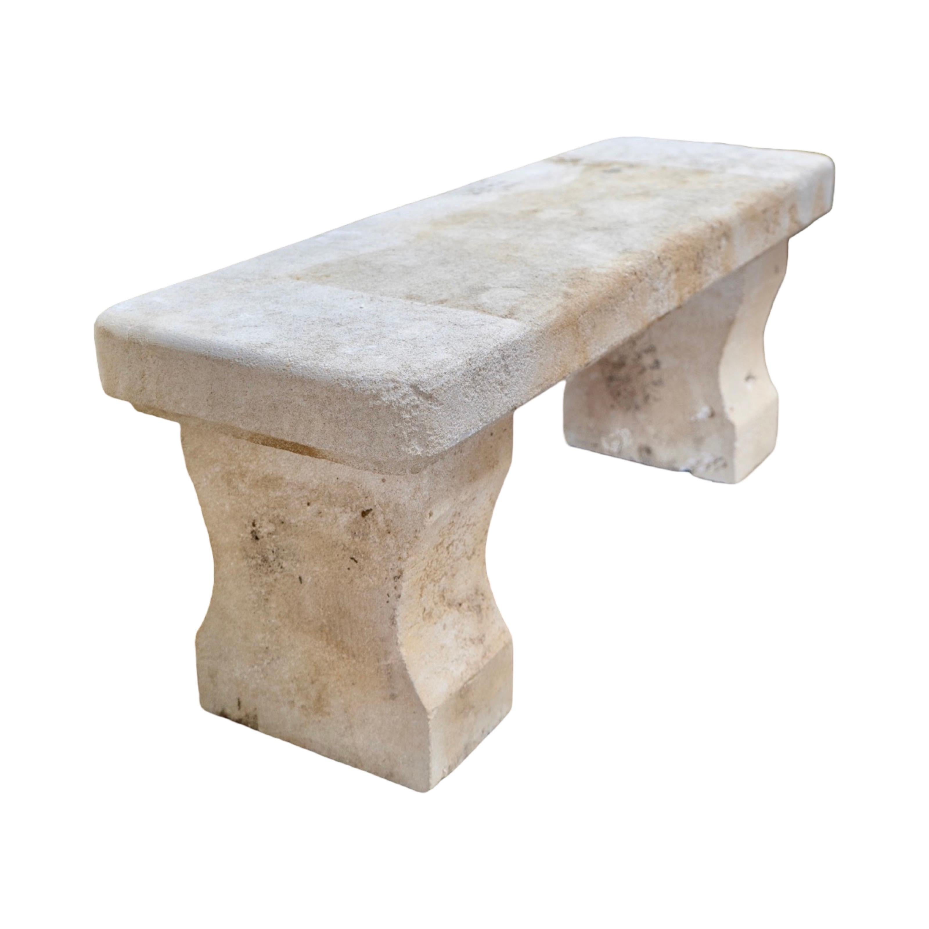 Antique French Limestone Bench For Sale 4