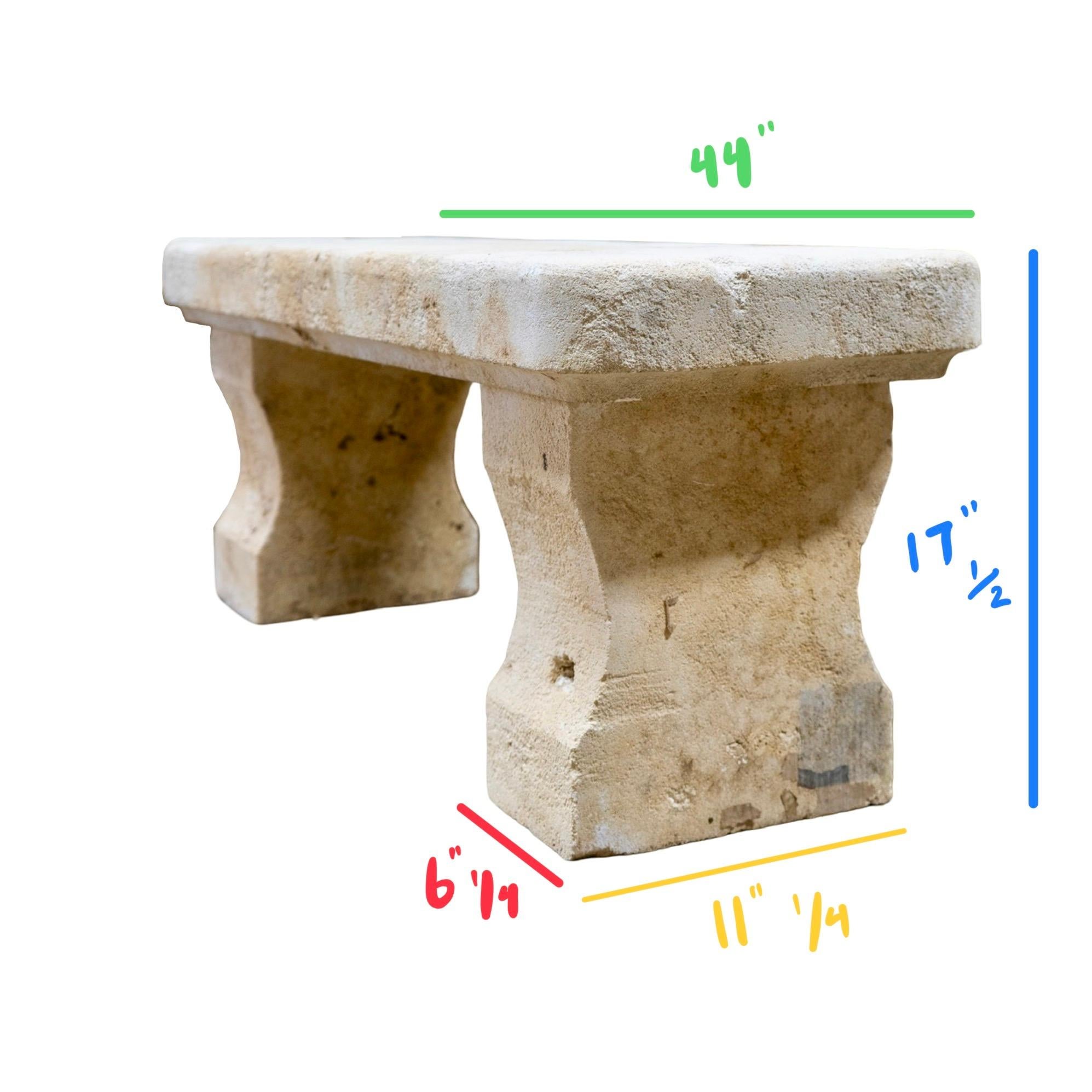 Antique French Limestone Bench For Sale 5