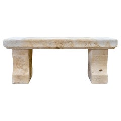 Antique French Limestone Bench
