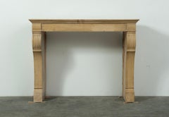 Antique French Limestone Campagnard Style Fireplace Mantel