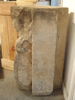 Antique French Limestone Chateau Caryatid from the Late 1700s