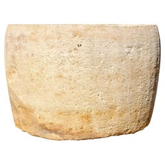 Antique French Limestone Circular Planter