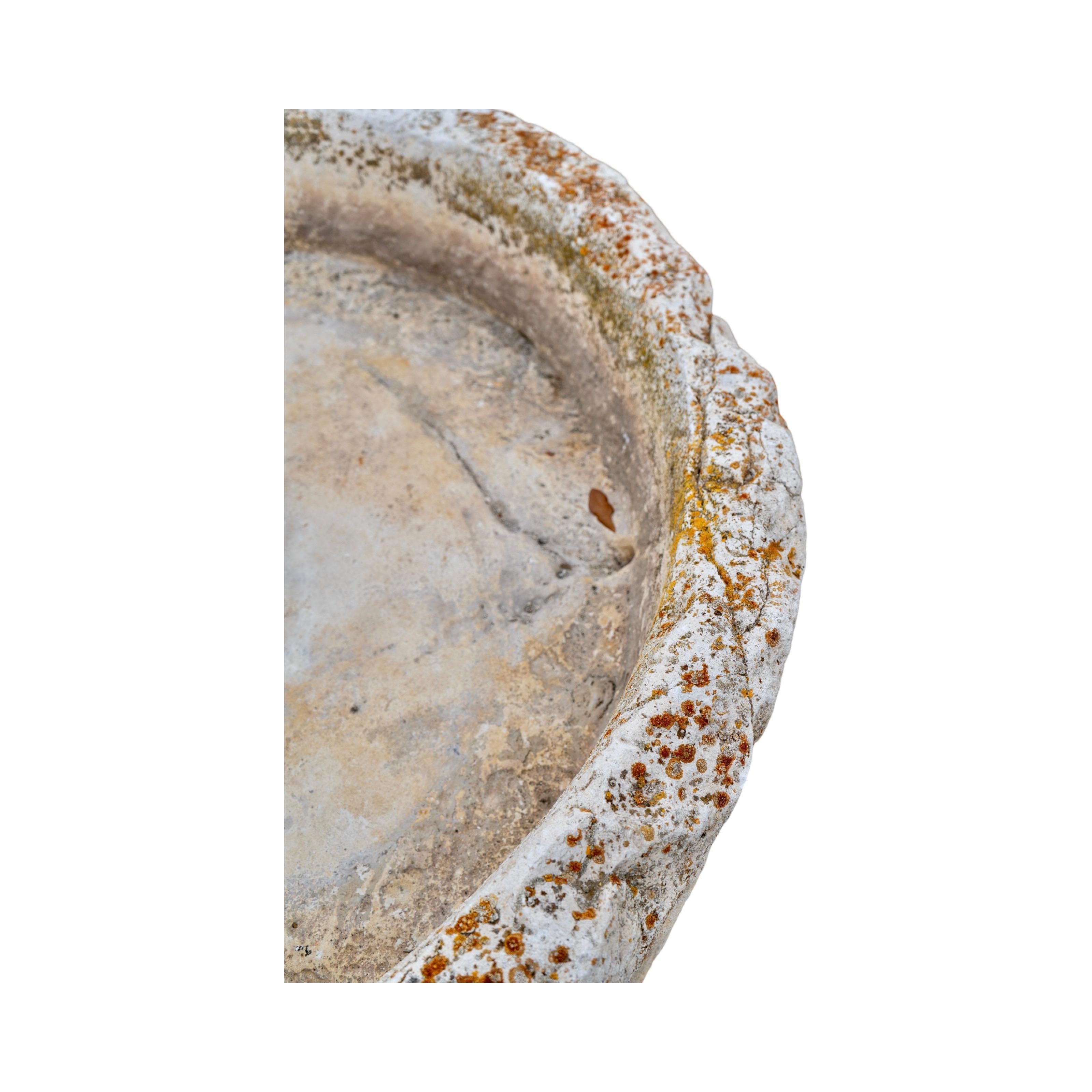 Antique French Limestone Circular Trough For Sale 2