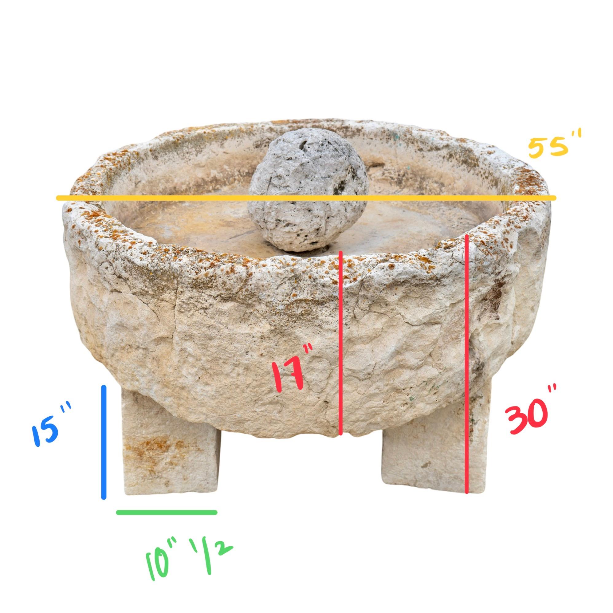 Antique French Limestone Circular Trough For Sale 4