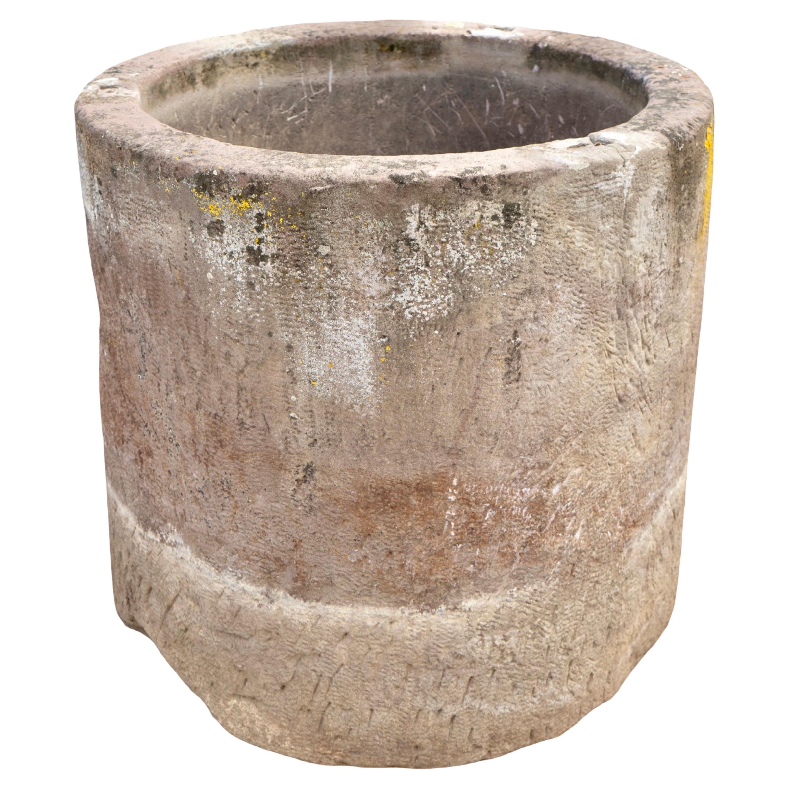 Antique French Limestone Circular Trough For Sale at 1stDibs