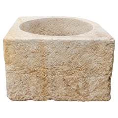 Antique French Limestone Corner Vessel