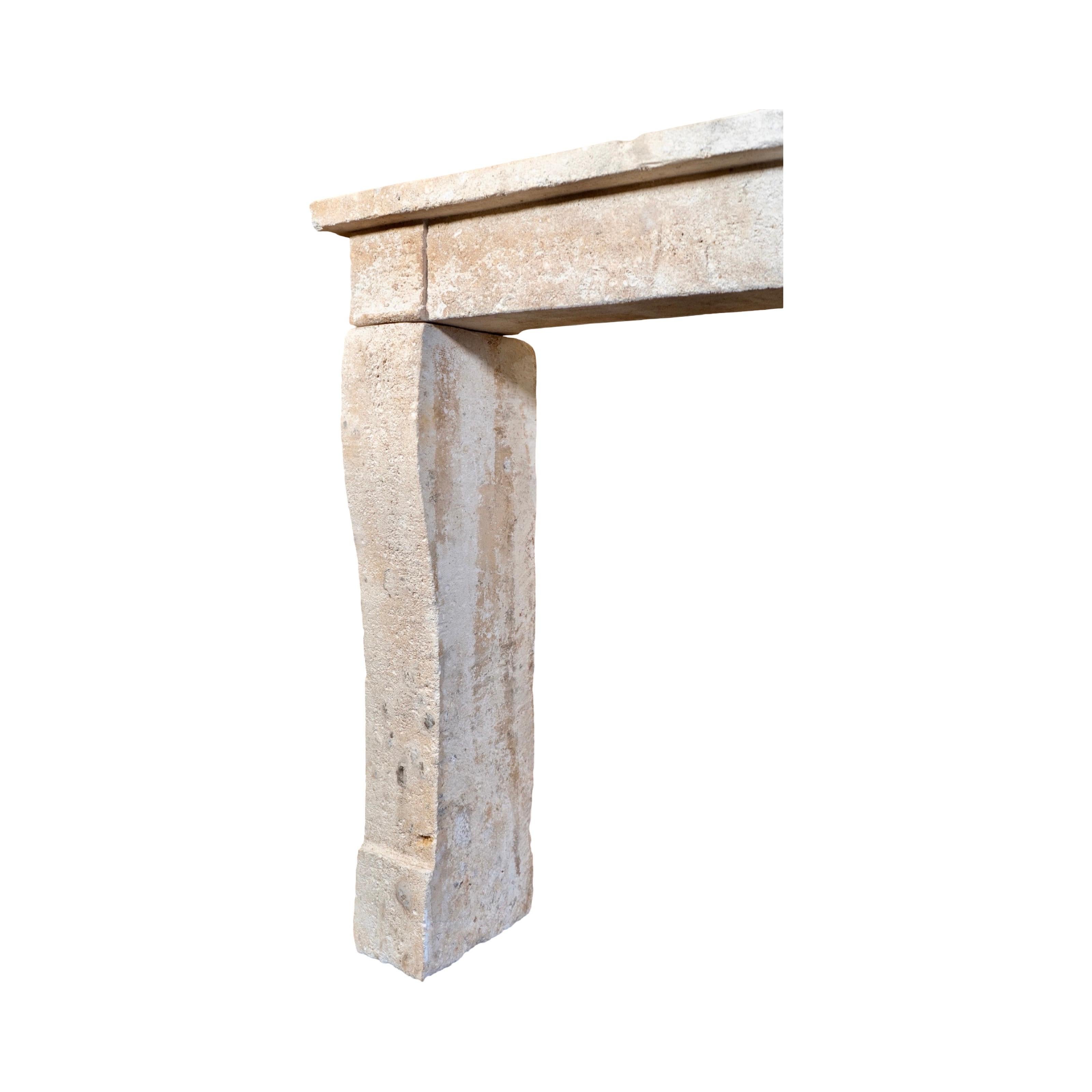 Antique French Calestone Farmhouse Mantel en venta 2