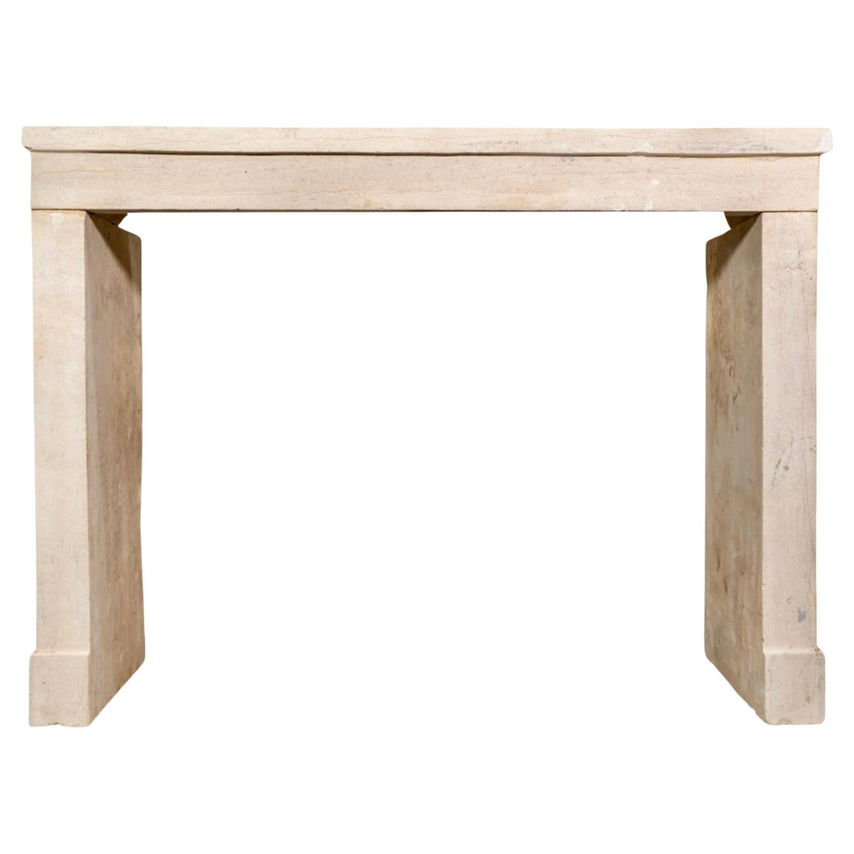 Antique French Calestone Farmhouse Mantel