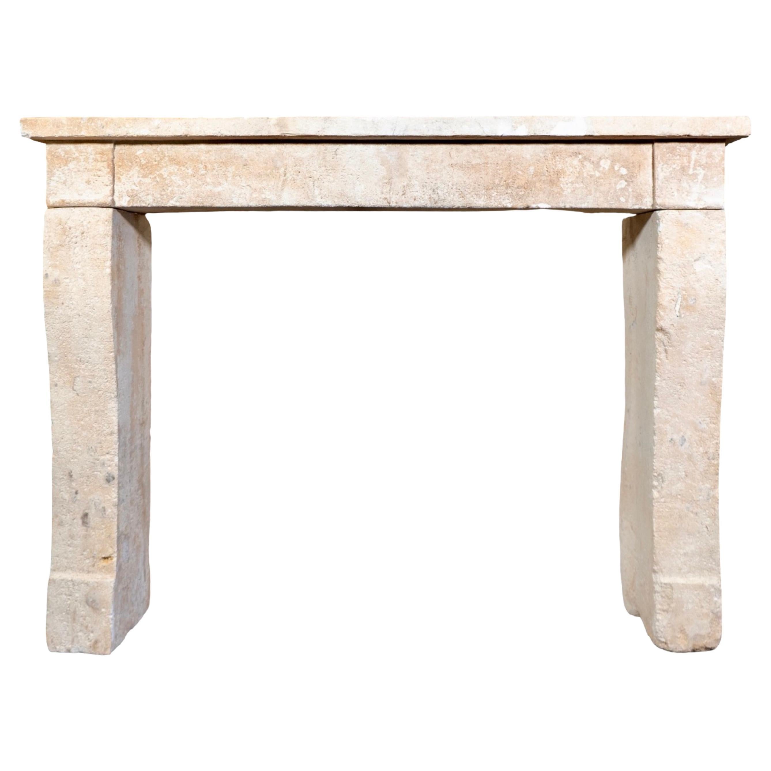 Antique French Calestone Farmhouse Mantel
