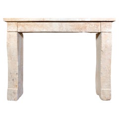 Antique French Calestone Farmhouse Mantel