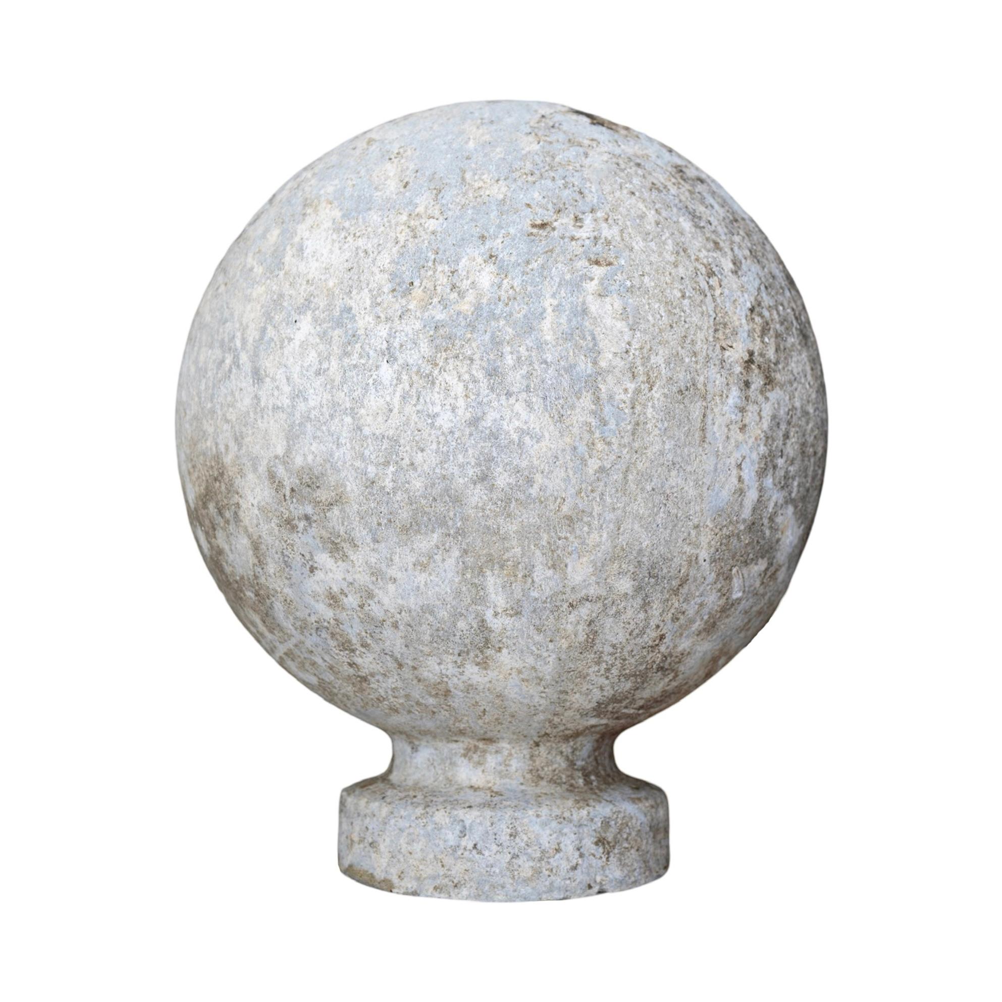 Experience a piece of French history with this antique French limestone finial. Meticulously reclaimed from a 19th-century building, this limestone finial adds character to your garden. Sold in singles. 