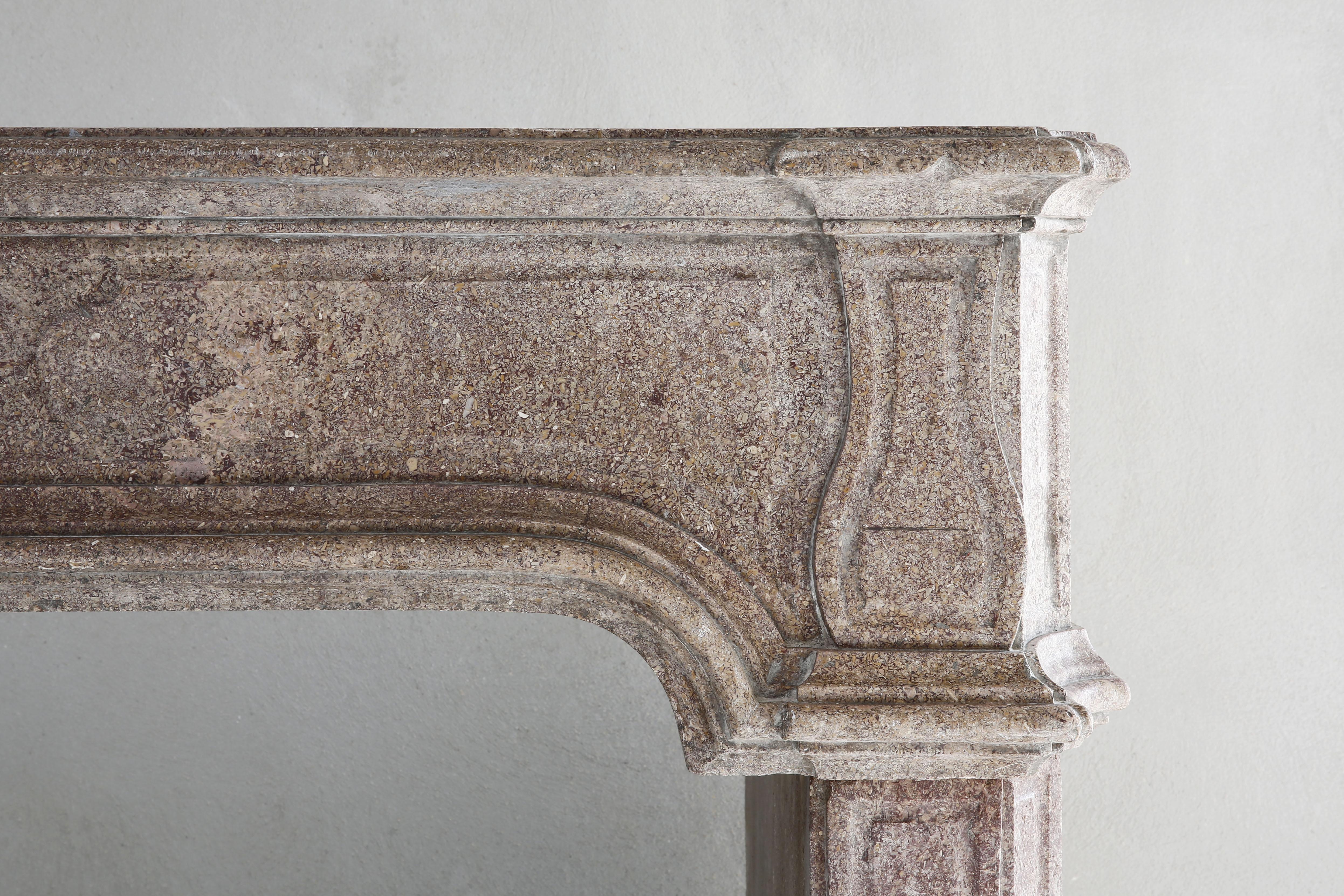 Antique French Limestone Fireplace, 19th Century, Louis XIV In Good Condition In Made, NL