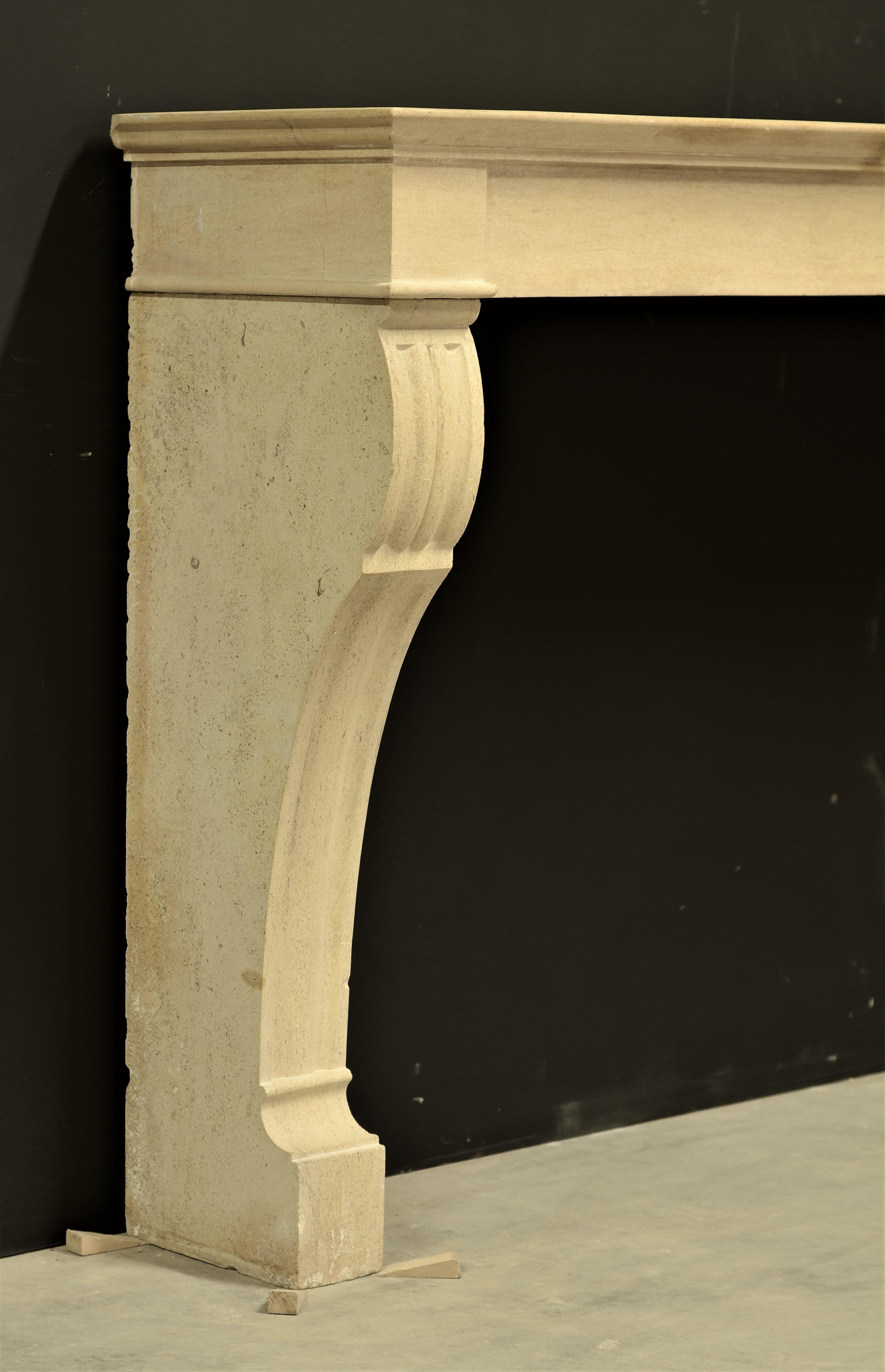 Antique French Limestone Fireplace Mantel 1