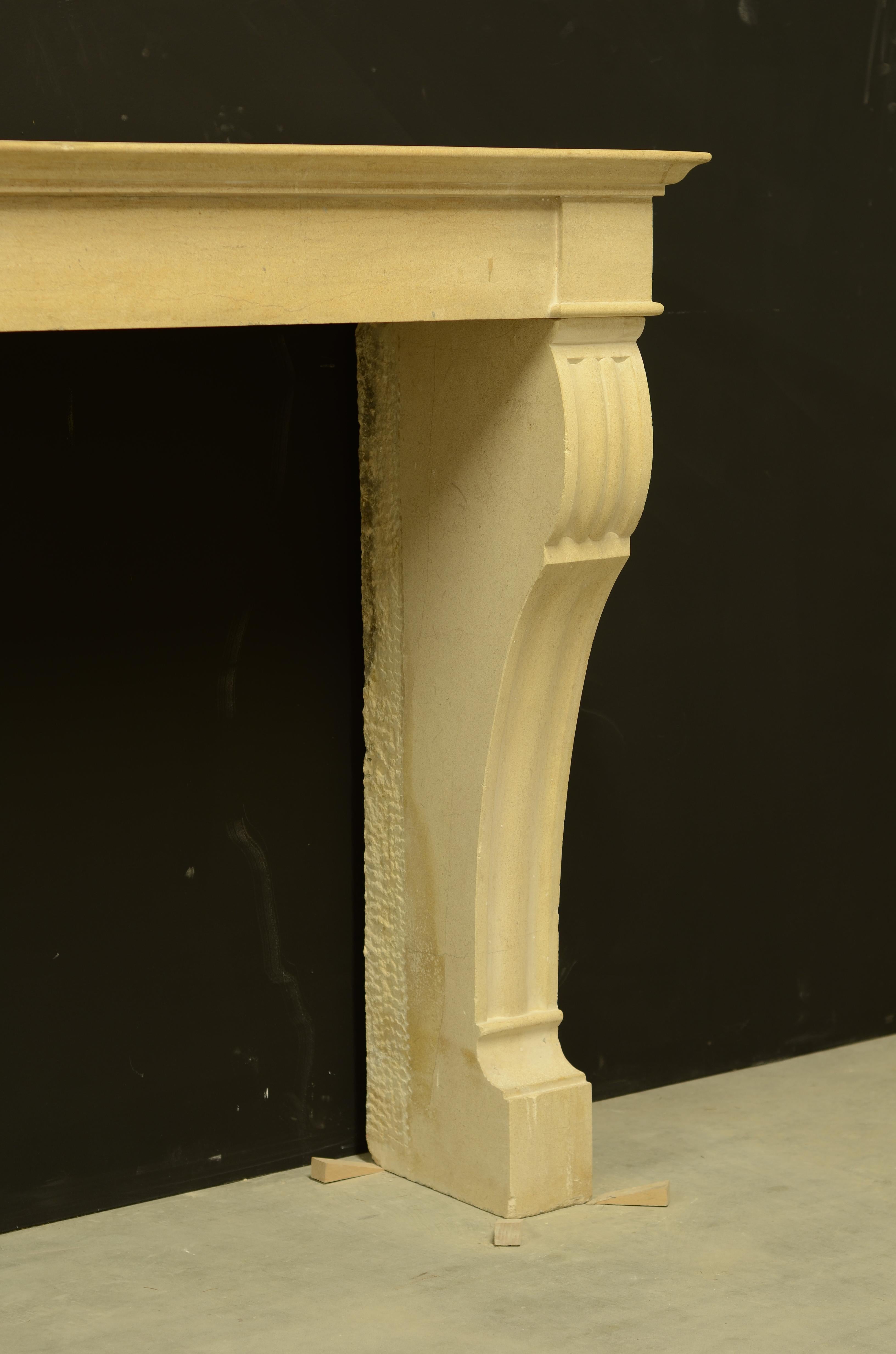 Antique French Limestone Fireplace Mantel 3