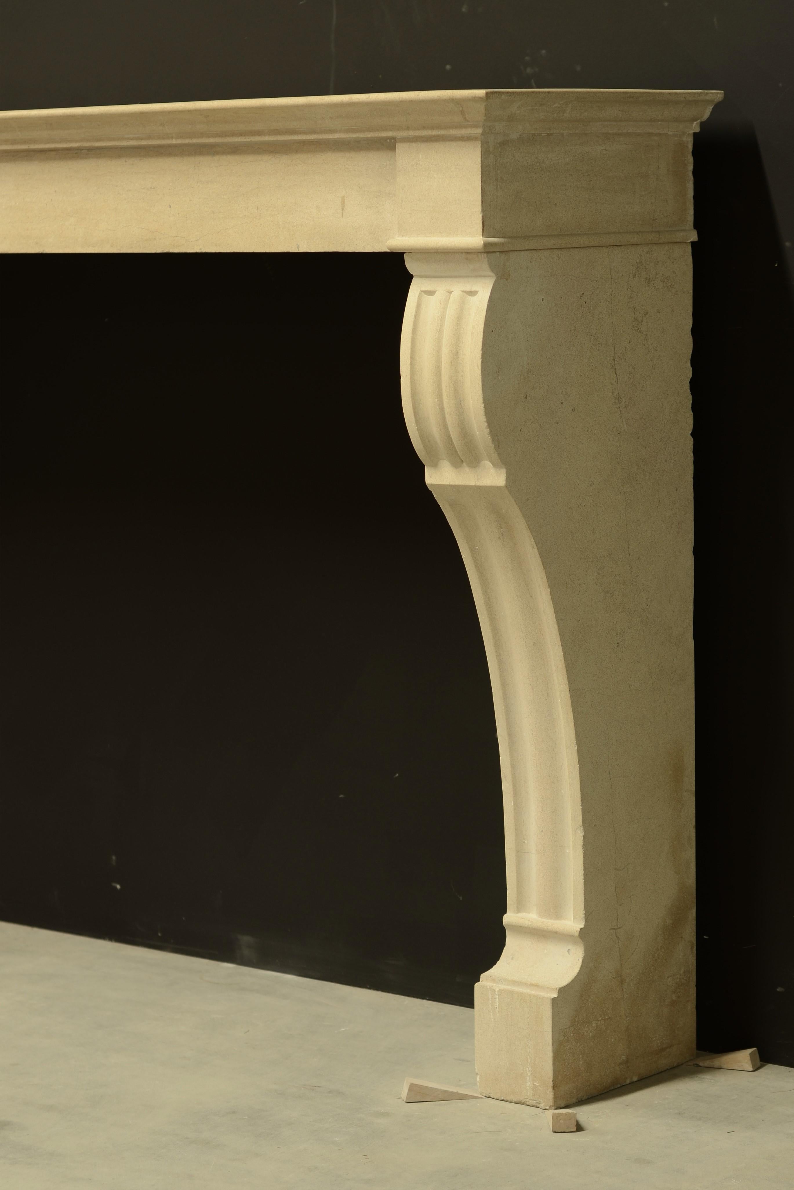 Antique French Limestone Fireplace Mantel 4