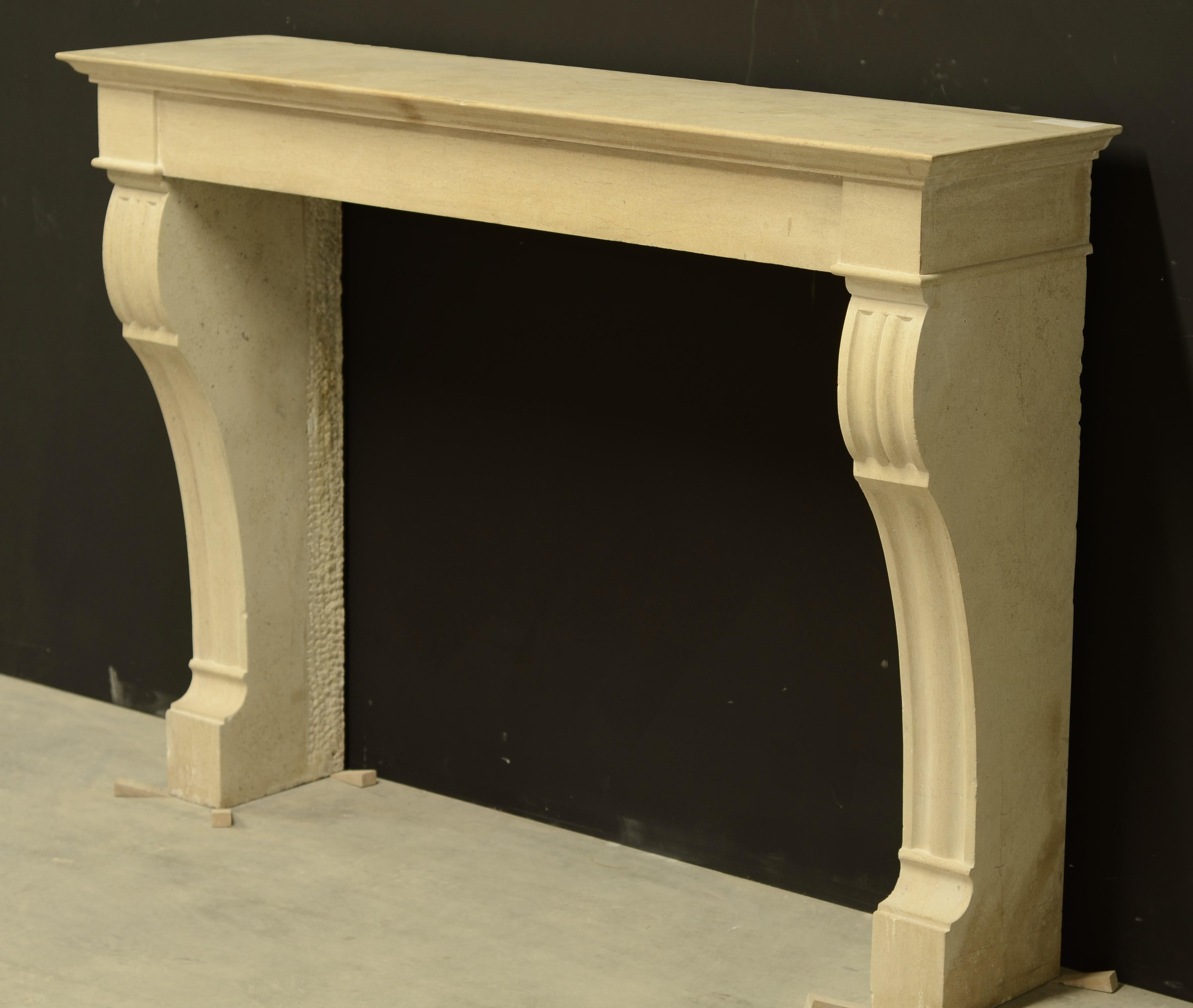 Antique French Limestone Fireplace Mantel 5