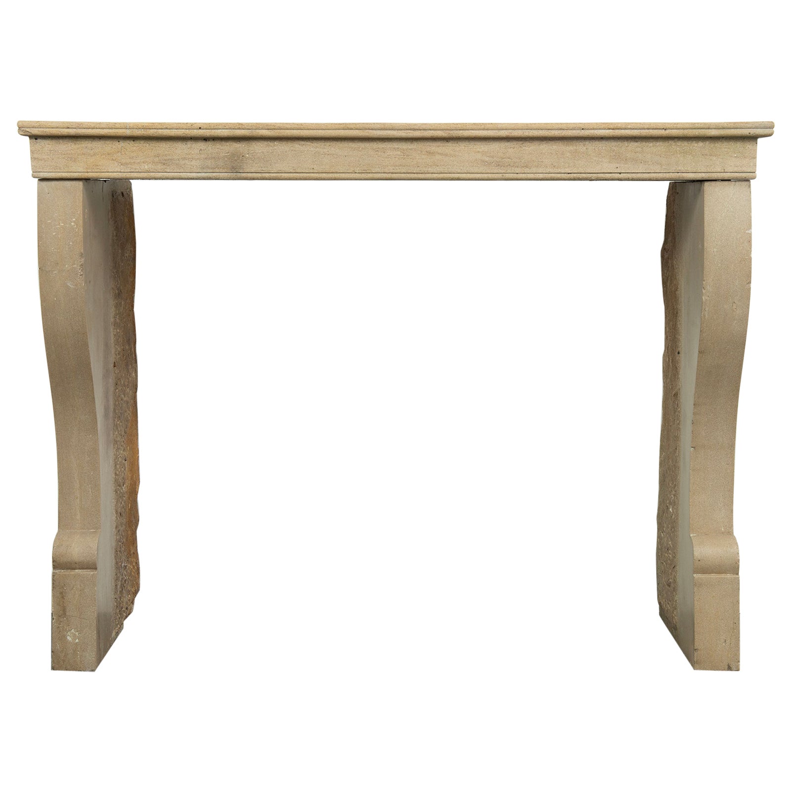 Antique French Limestone Fireplace Mantel