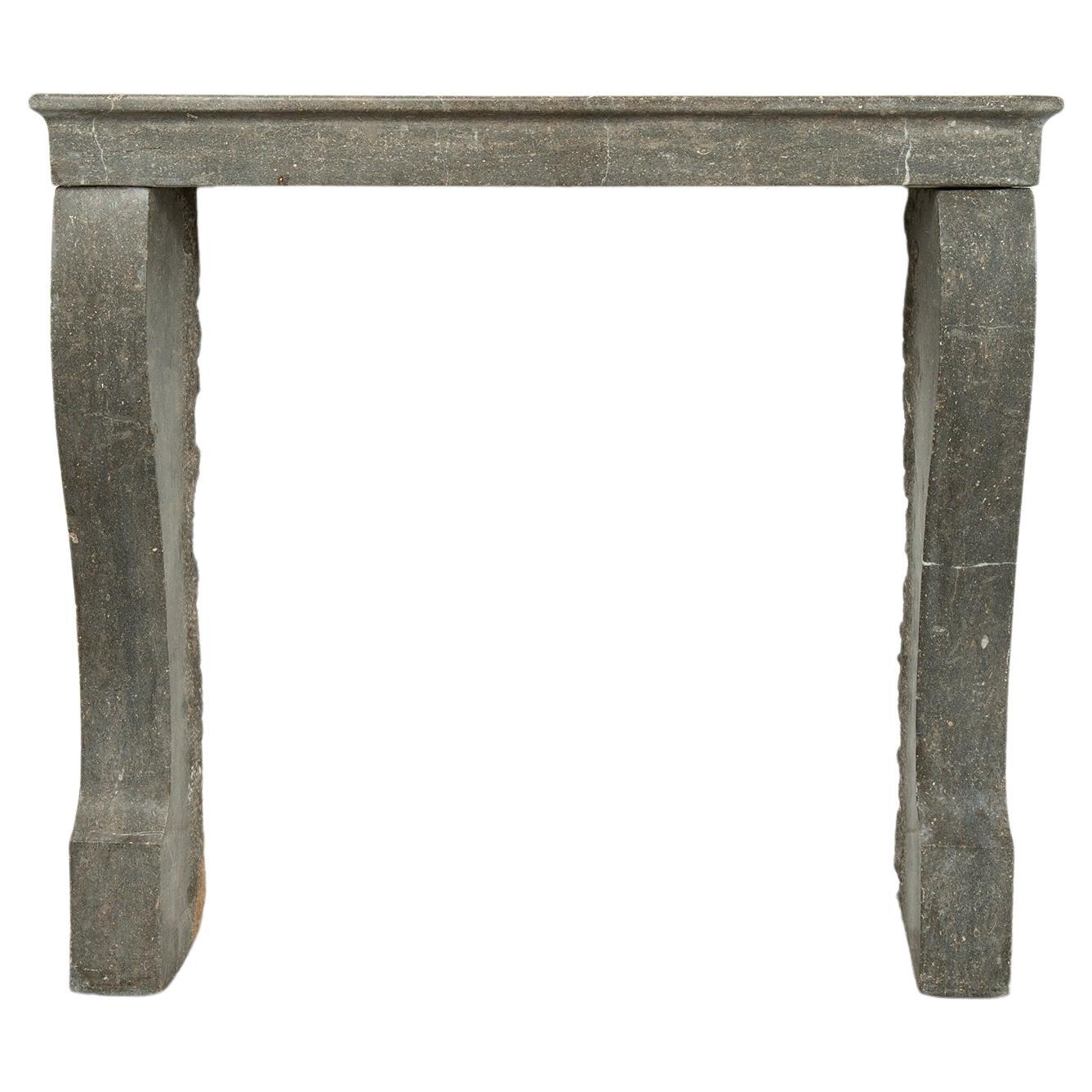 Antique French Limestone Fireplace Mantel For Sale