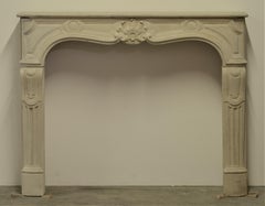 Antique French Limestone Fireplace Mantel
