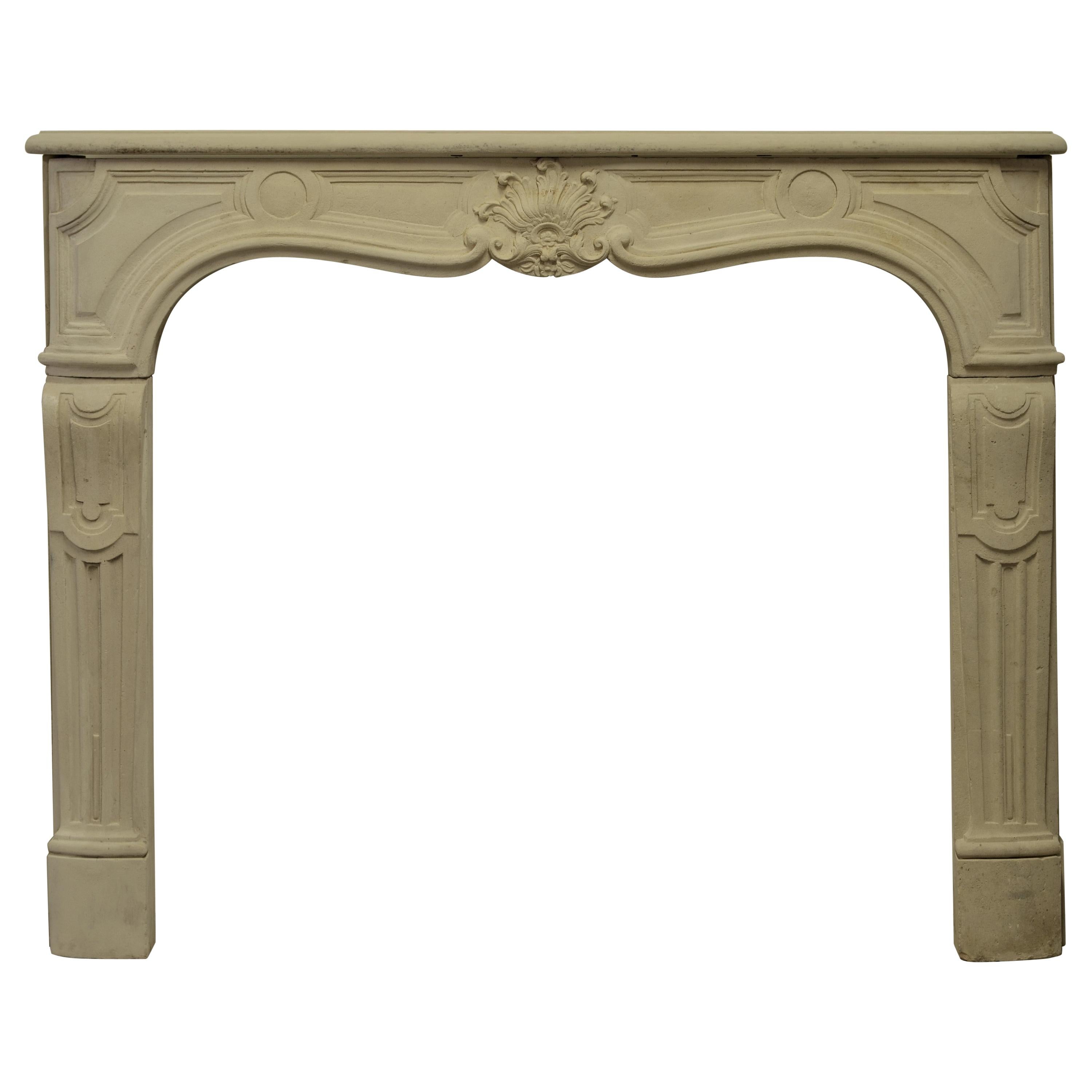 Antique French Limestone Fireplace Mantel For Sale at 1stdibs