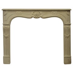 Antique French Limestone Fireplace Mantel