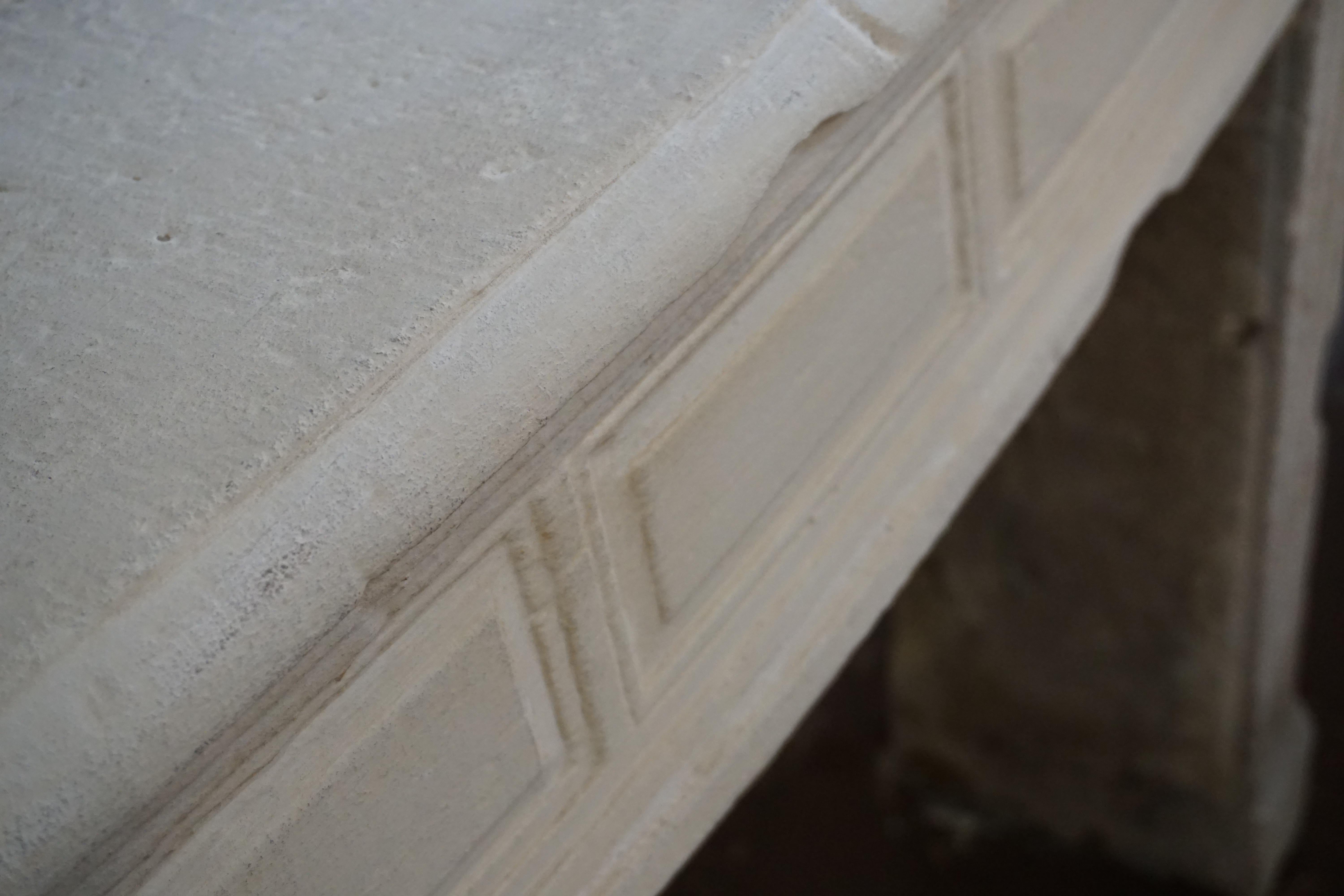 Antique French Limestone Mantel, circa 1820 In Good Condition In Dallas, TX