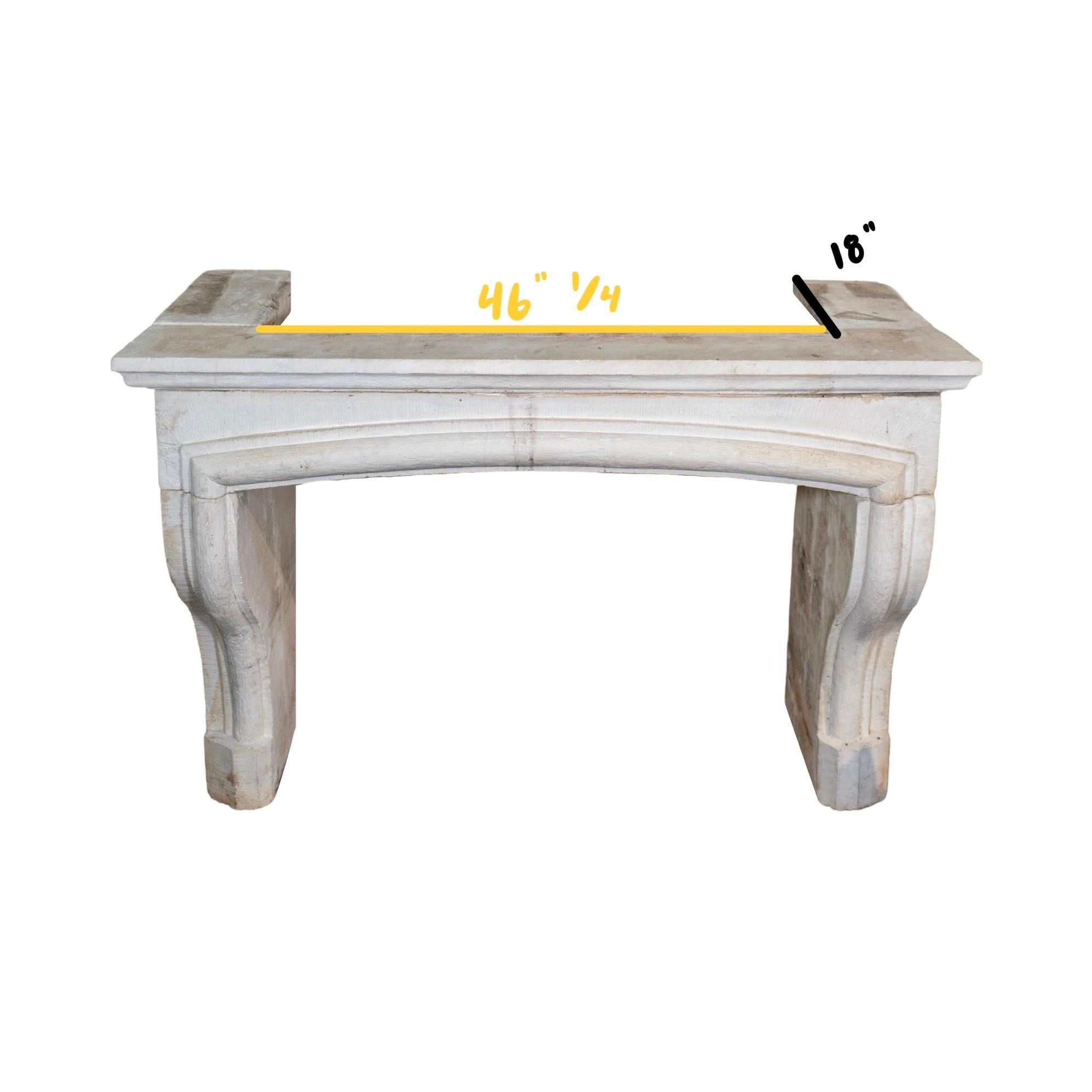 Antique French Limestone Mantel 6