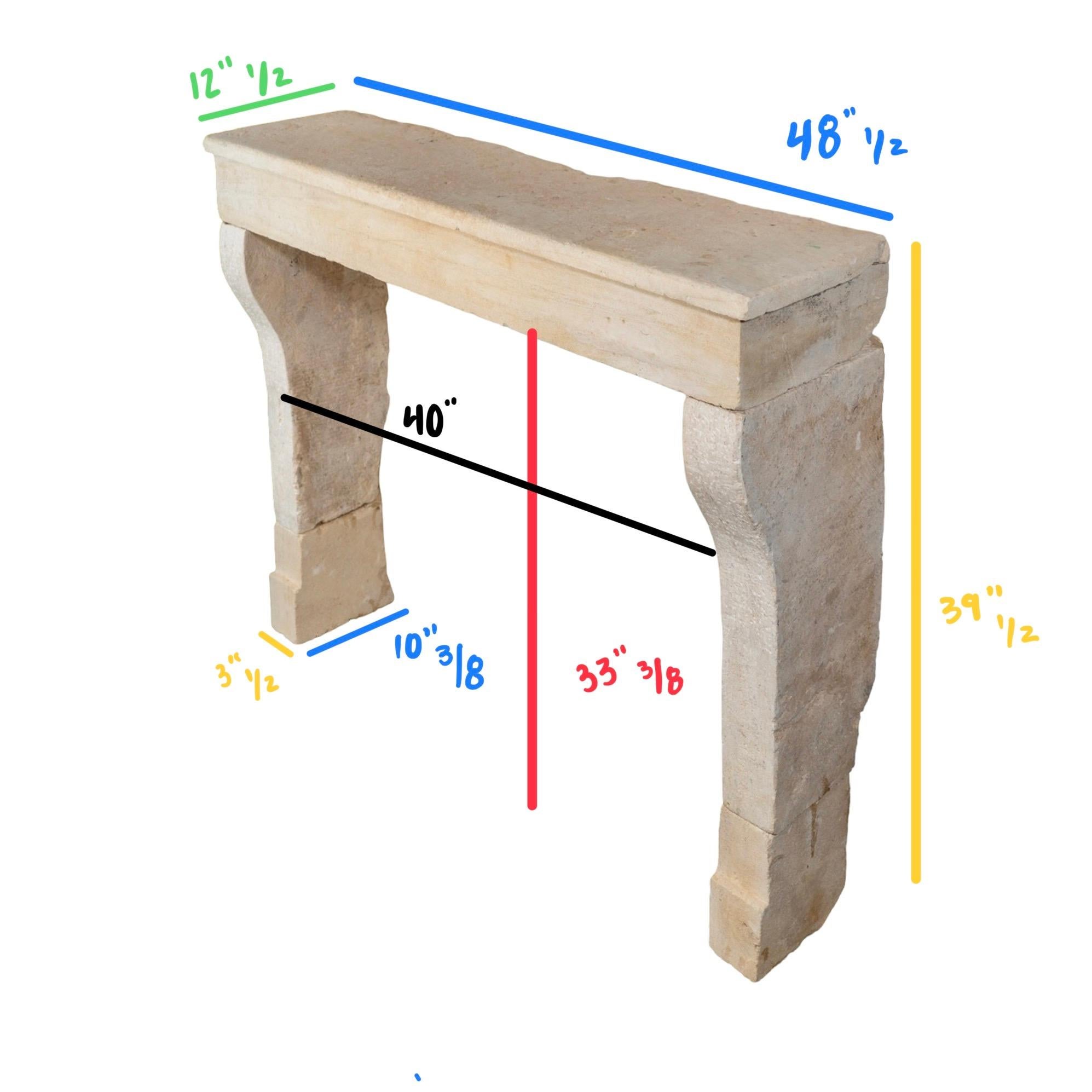 Cheminée ancienne en pierre calcaire française en vente 6