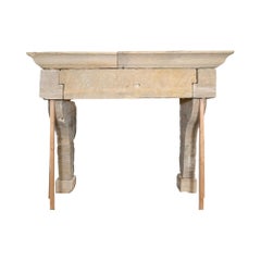Antique French Limestone Mantel