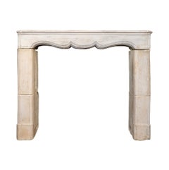Antique French Limestone Mantel