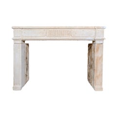 Antique French Limestone Mantel