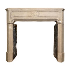 Antique French Limestone Mantel