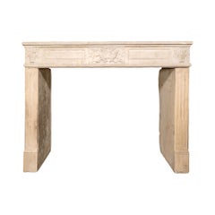 Antique French Limestone Mantel