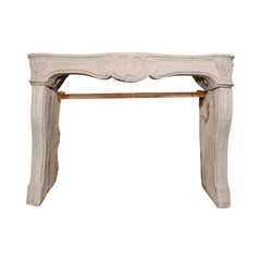 Antique French Limestone Mantel