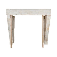 Antique French Limestone Mantel
